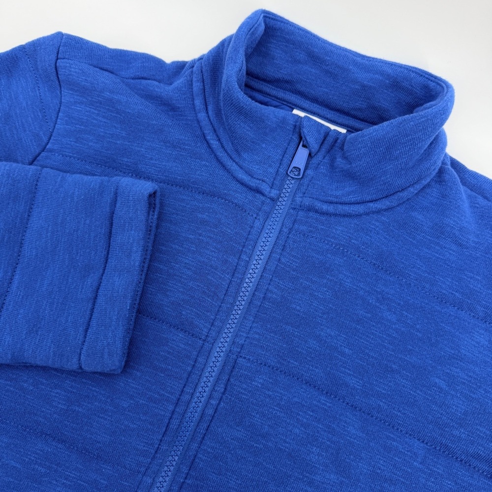 J.Jill Fit Jacket Women Medium Blue Quilted Full Zip Mock Neck Casual Athleisure